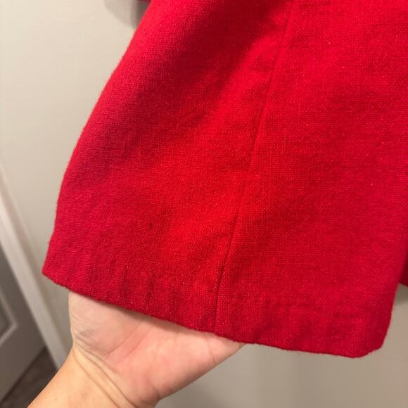 Nataly Girls Red Lana Wool Peacoat. Size 4. Double Breasted Pockets Lined *Read - Picture 8 of 13